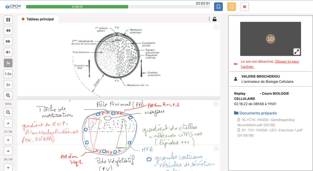 Cours de biologie cellulaire en liveclass - Prépa Médecine PASS LAS LSPS